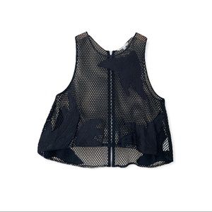 Rebecca Minkoff Black Mesh Vest Top